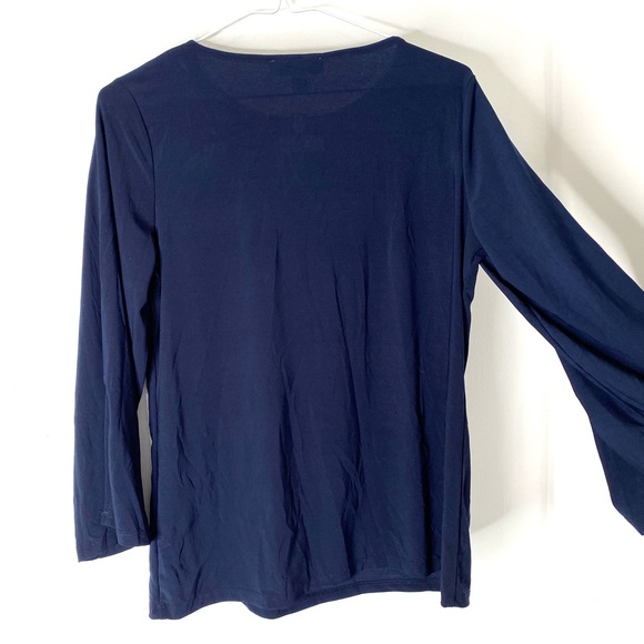 Nine West Midnight Blue Keyhole Ring Blouse NWT - Picture 7 of 8